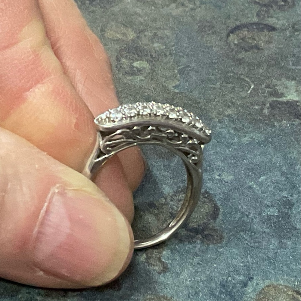 Sterling Silver Stackable Ring With Either Cz’s O… - image 4